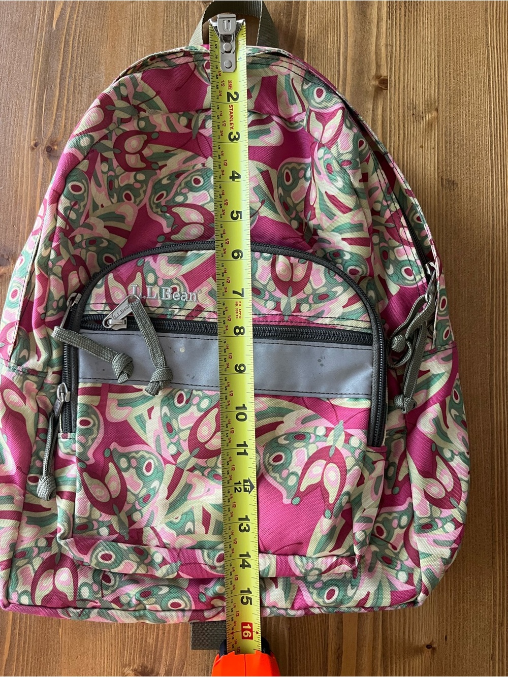 L.L. Bean Pink Patterned Mini Backpack - Picture 3 of 4